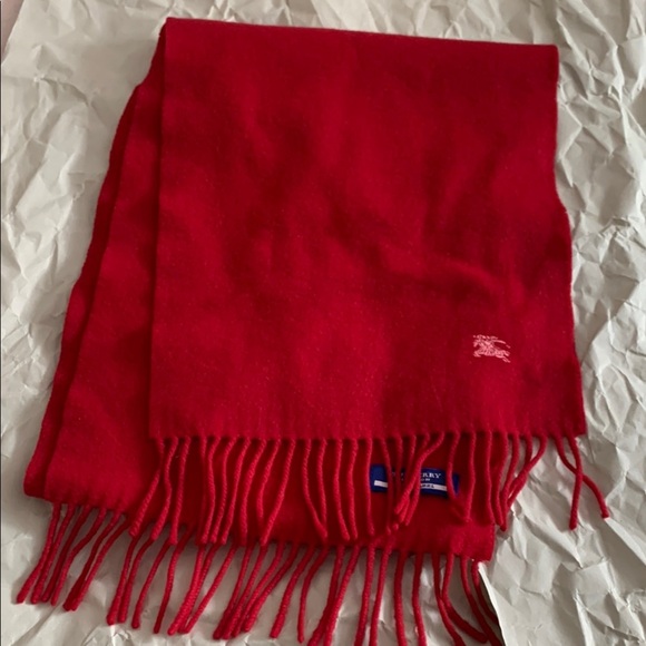 Burberry London blue label Red Scarf Unisex - Picture 2 of 9